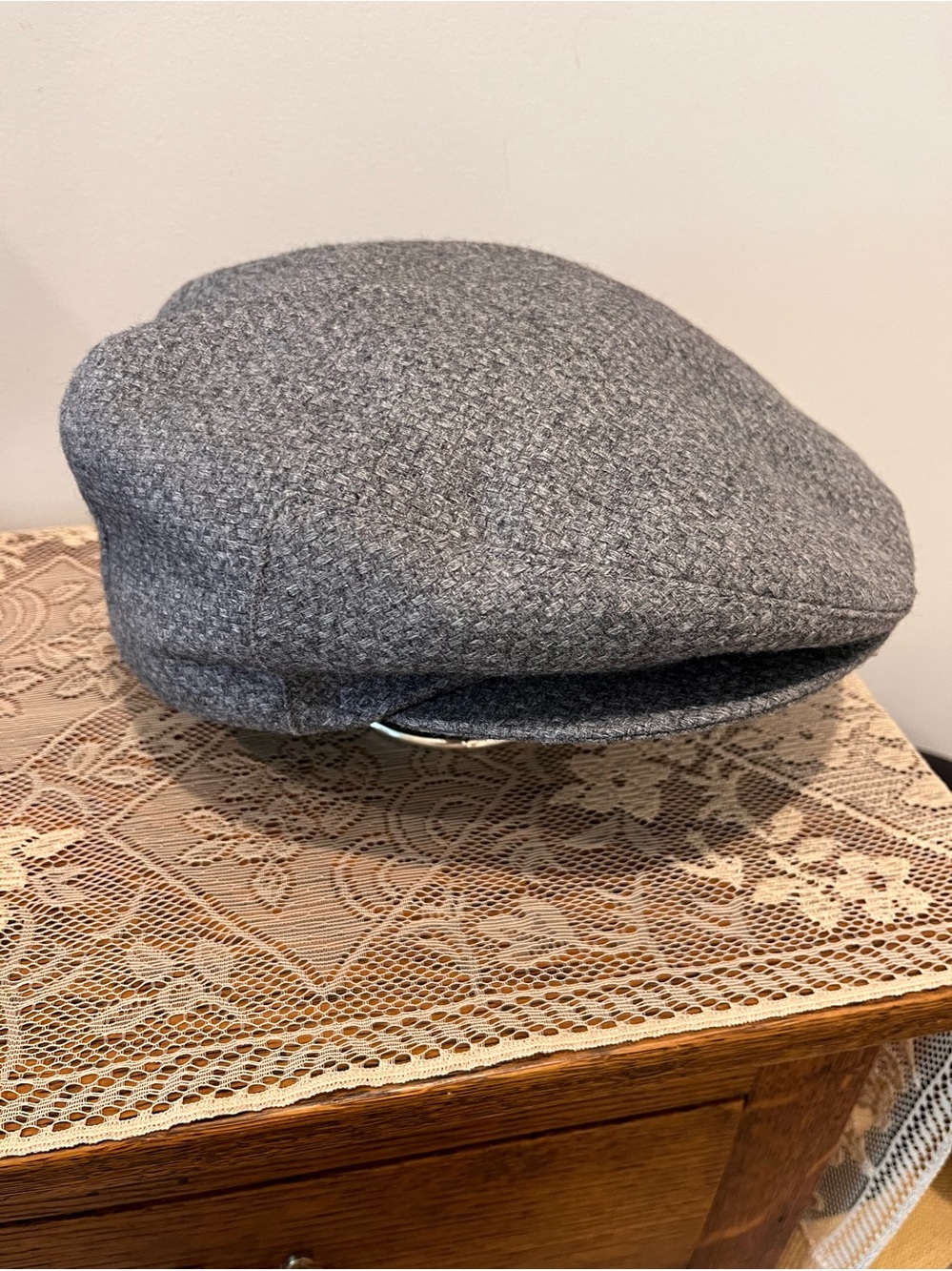 Vintage Stetson Gray Herringbone Newsboy Peaky Blinders British Gatsby Lined Cap